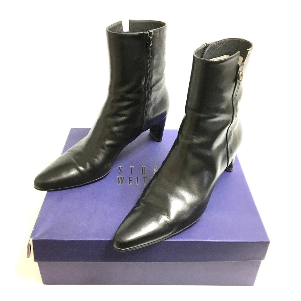 Stuart weitzman 7.5 N black calf leather boots